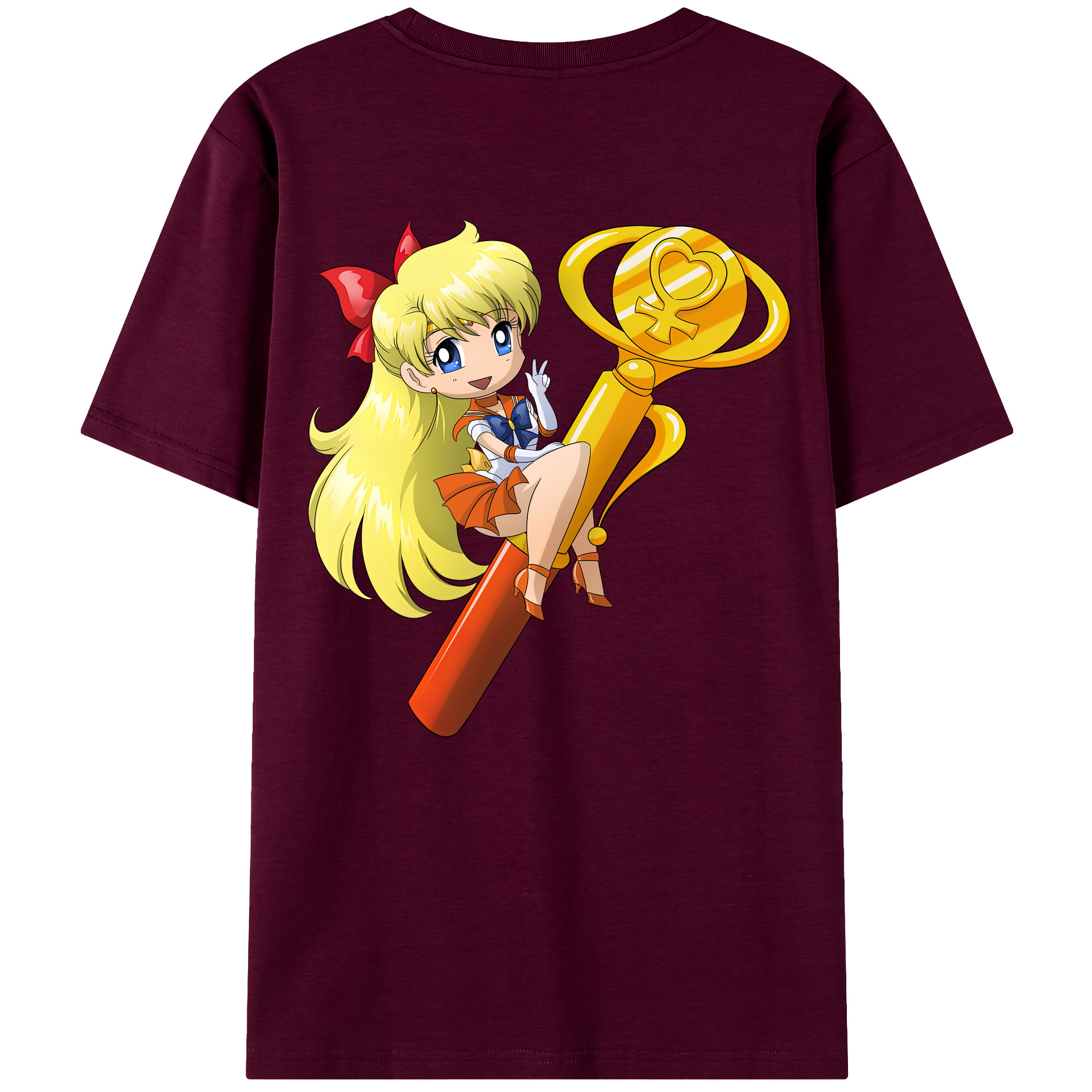 （画像用） 美少女戦士セーラームーン 愛野 美奈子 あいの みなこ Sailor Moon Aino Minako レディース半袖Tシャツ(バックプリント)